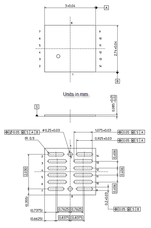 機械図面 - Toshiba SSM14N956L MOSFET 機械図面 - Toshiba SSM14N956L MOSFET